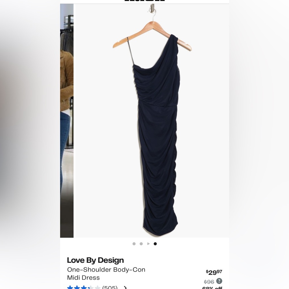 Love By Design Midnight One-Shoulder Dress